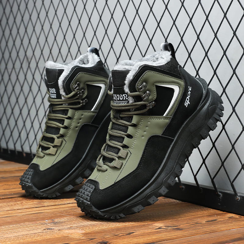 Plus Size Autumn And Winter Trendy Versatile Thick-Soled Work Shoes With Fleece Lining, Thickened Casual Fashion Sports_vogvips.com