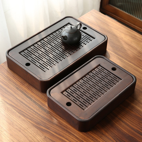 New bamboo water storage household tea tray small walnut color hotel tea set Japanese dry tea tray