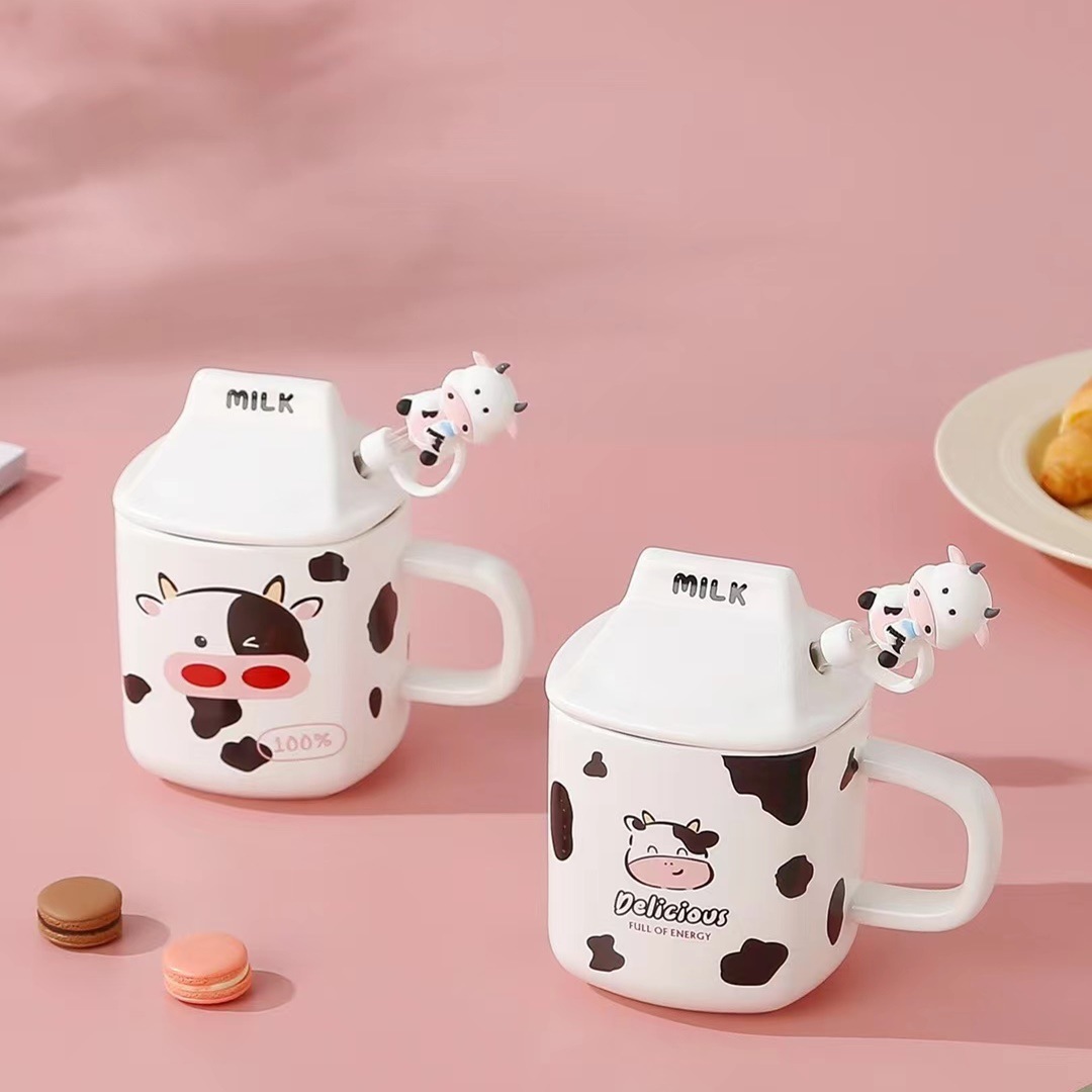 Creativo personalizado leche taza de agua desayuno Taza de cerámica con tapa paja taza de dibujos animados con mano regalo taza de café simple
