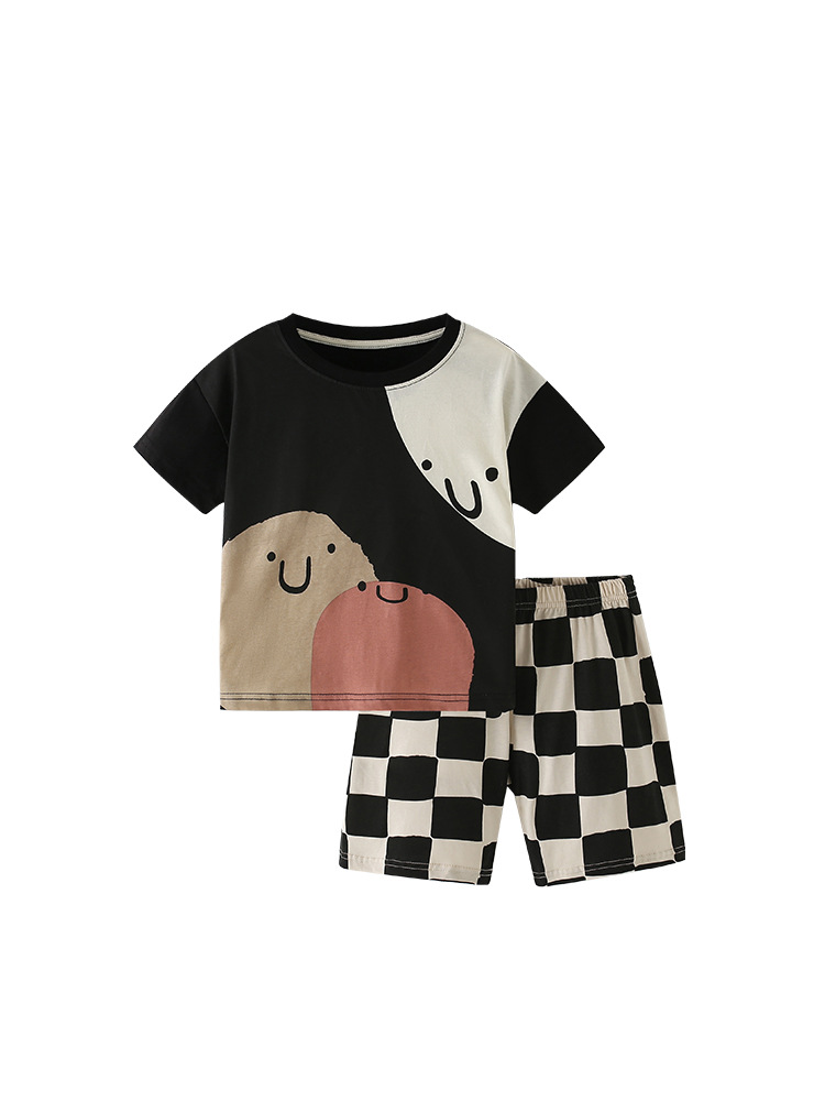 Traje de servicio a domicilio para niños malwee transfronterizo nuevo estilo de verano camiseta de cuello redondo para niños europeos y americanos
