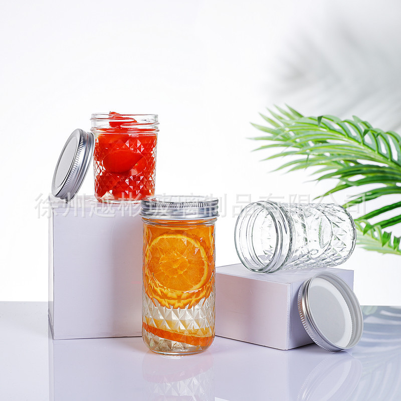 网红食品级无铅鱼子酱瓶罐头瓶透明燕窝瓶大口梅森罐