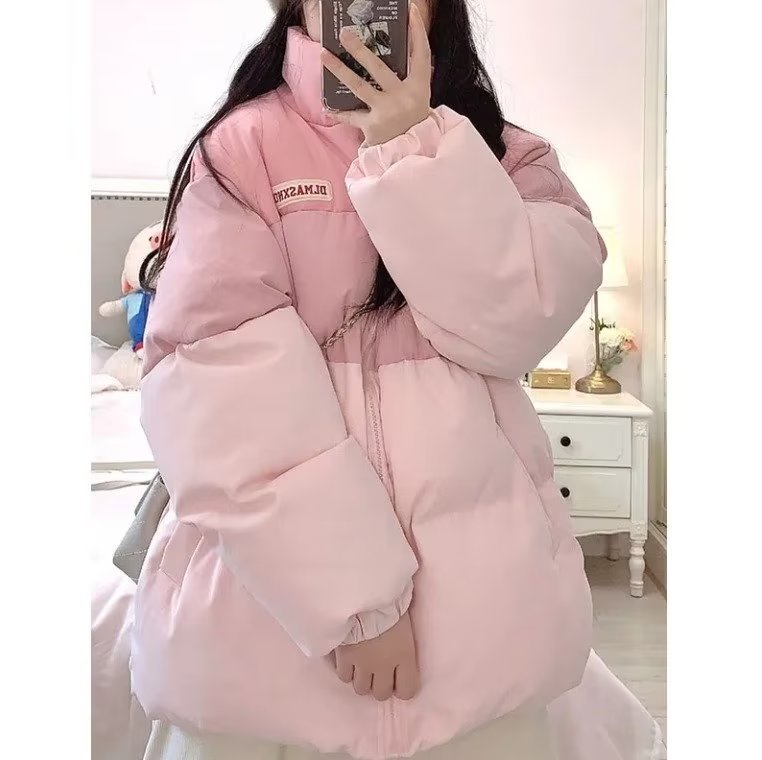 2025 Winter New Gradient Cotton Jacket for Men and Women, Stand Collar Puffer Jacket, Trendy Brand Youth Cotton Coat, Couple's Outerwear