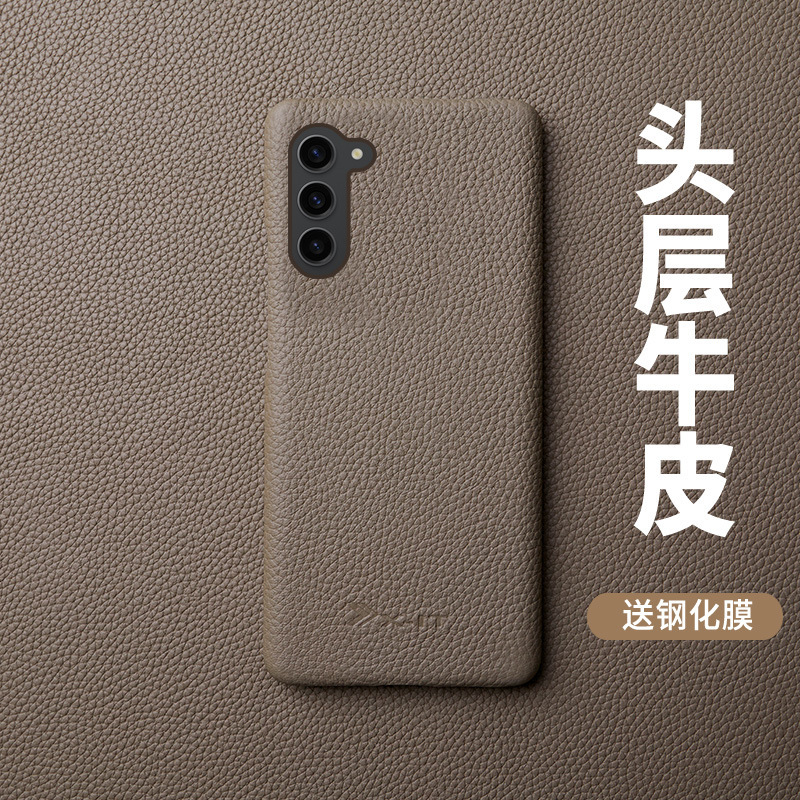 For Samsung S25Ultra Phone Case Genuine Leather S24 Cowhide Note20 Litchi Pattern High-End Drop-Resistant Protective Case For Samsung S25Ultra Phone Case Genuine Leather S24 Cowhide Note20 Litchi Pattern High-End Drop-Resistant Protective Case