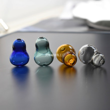 可定 玻璃制品葫芦耳饰材料配件彩色透明直对孔diy手工项链手链