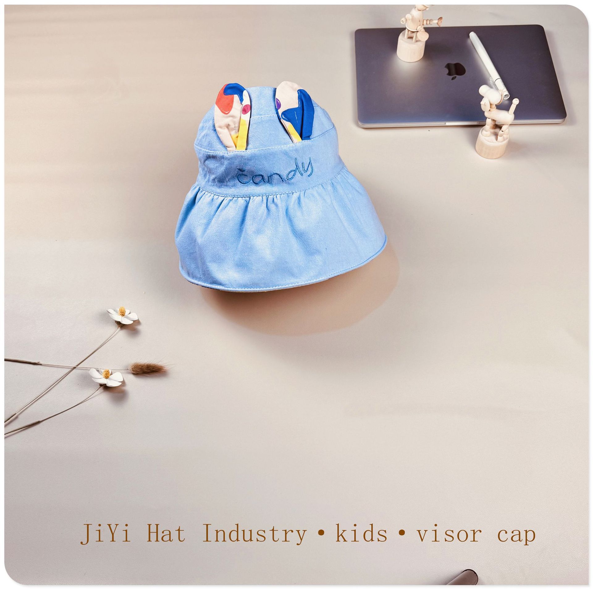 블루 (사탕 토끼 귀 빈 태양 모자)