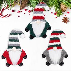国境を越えたクリスマスの顔のない人形ナイフフォークセットレストランのデスクトップ装飾かわいいルドルフストライプクリスマスナイフフォークセット