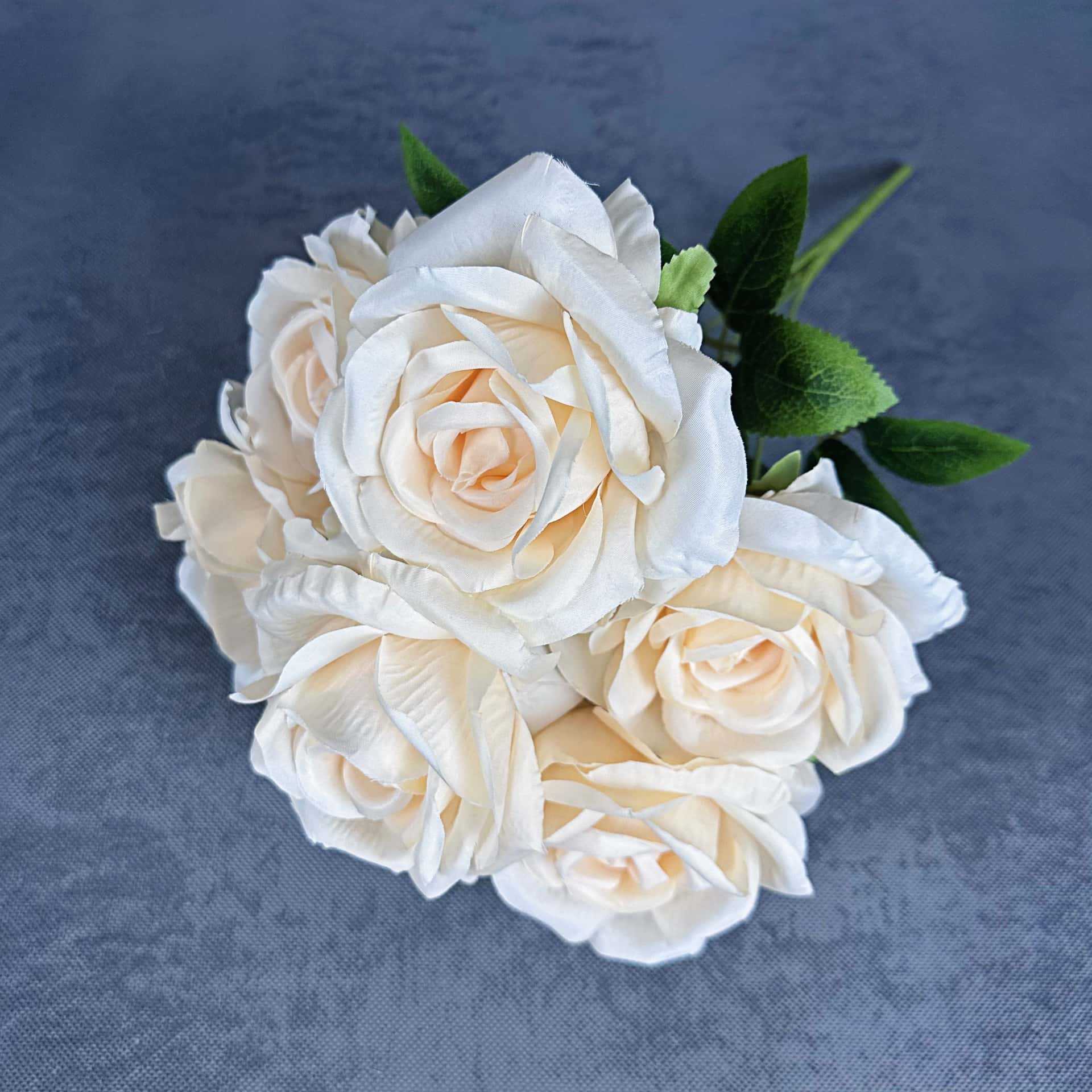 Flor simulada 7 mandos grandes rosas decoración de la escena de la boda decoración del hogar flor de seda hecha a mano decoración de flores falsas al por mayor