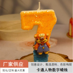 萌趣可爱卡通数字蜡烛生日蛋糕派对氛围感装饰装饰规格多样