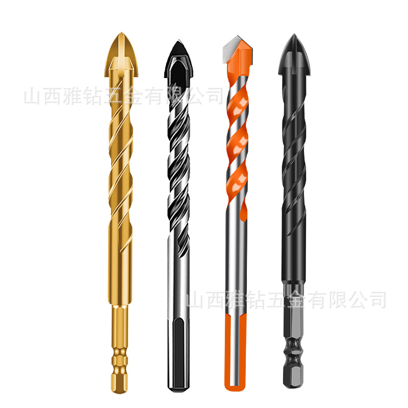 Overlord taladro Triángulo taladro de cuatro cuchillas taladro cruzado de cerámica de vidrio hormigón azulejo taladro traje