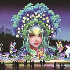 精衛女神花灯縁日不夜城花灯公園小龍女花灯芸術祭観光地区造形灯会
