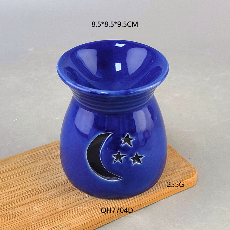Lámpara de incienso de cerámica quemada en seco, lámpara de aceite esencial, horno de incienso de flores de cerámica, dormitorio, sala de estar, humidificador de fragancia