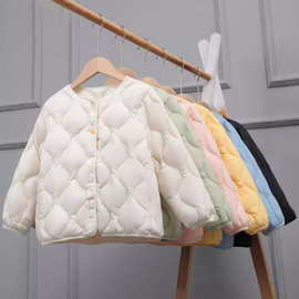 儿童羽绒内胆2025冬季新款中大童轻薄羽绒服男女童葫芦纹校服内穿