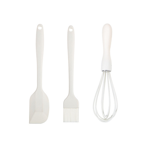 NEWSilicone baking 3-piece set cake cream spatula kitchen household egg beater barbecue oil brush gadget
