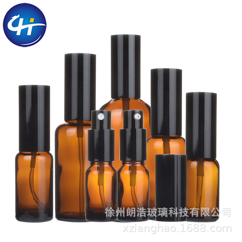 30ml 50ml 100mlガラススプレーボトルローションボトルプレススプレー分注ボトル茶色避光化粧品ボトル|undefined
