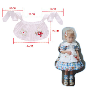 Children's Apron Japanese Cartoon Cute Alice Princess Bunny Letter Embroidered Lace Apron