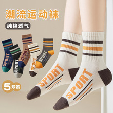 儿童袜子春秋款篮球中筒袜男童男孩运动潮袜青少年学生秋冬季棉袜