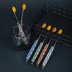 Diamond-Texture Crystal Wide-Head Soft Brush Adult Couple Household Men Luxury Ultra-Fine Hair Toothbrush Factory Wholesale