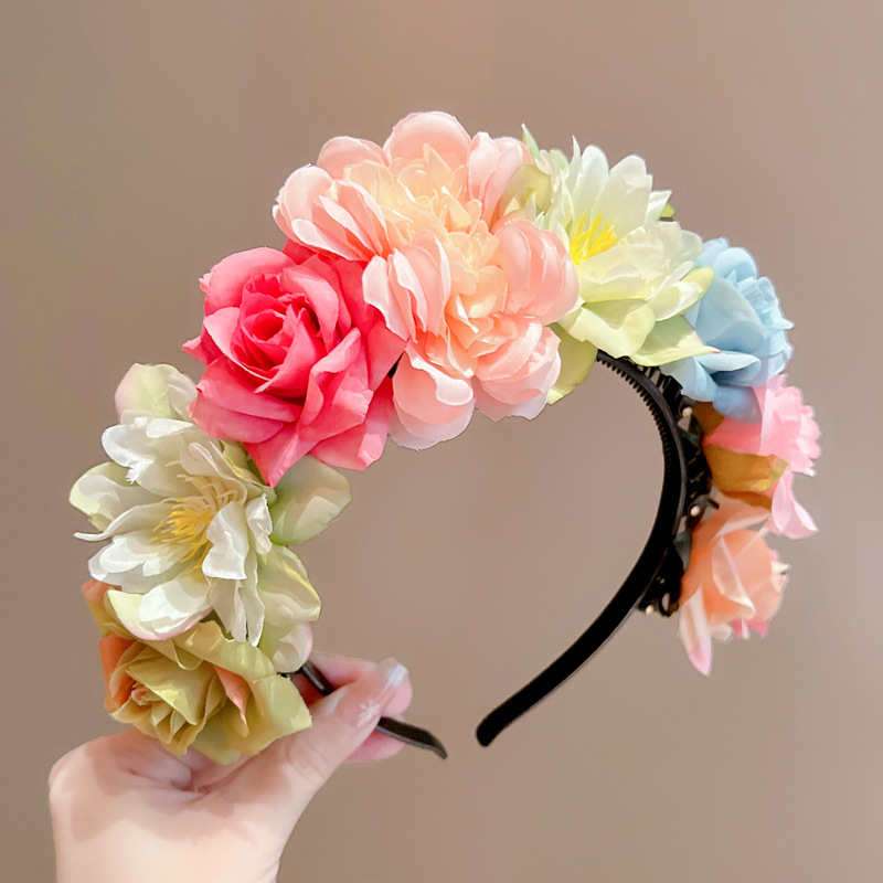Students Graduation Season Performance Props Little Girl Imitation Hairpin Flower Headband Children's Hanfu Wreath Ethnic Style New Hair Accessories