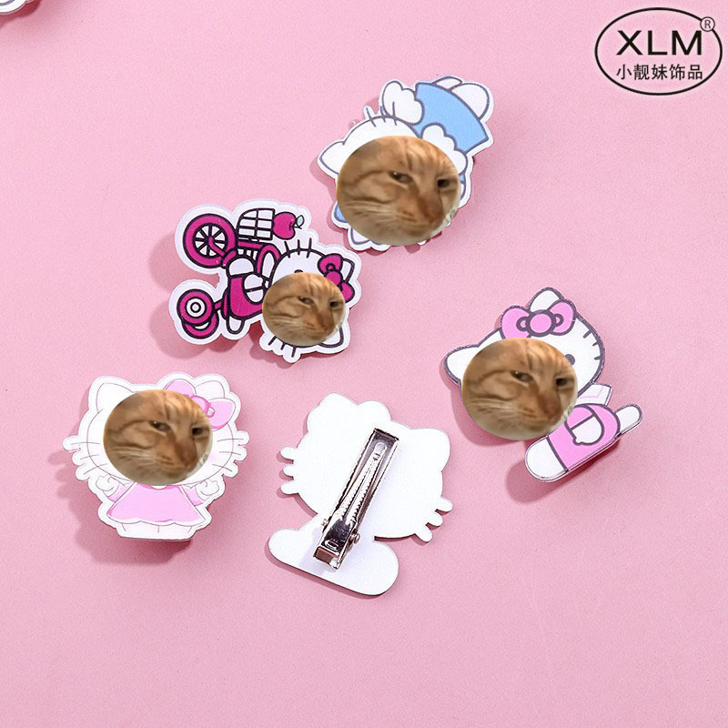 发夹hellokitty鸭嘴夹发卡边夹后脑勺头发夹夹子猫咪碎发刘海发根