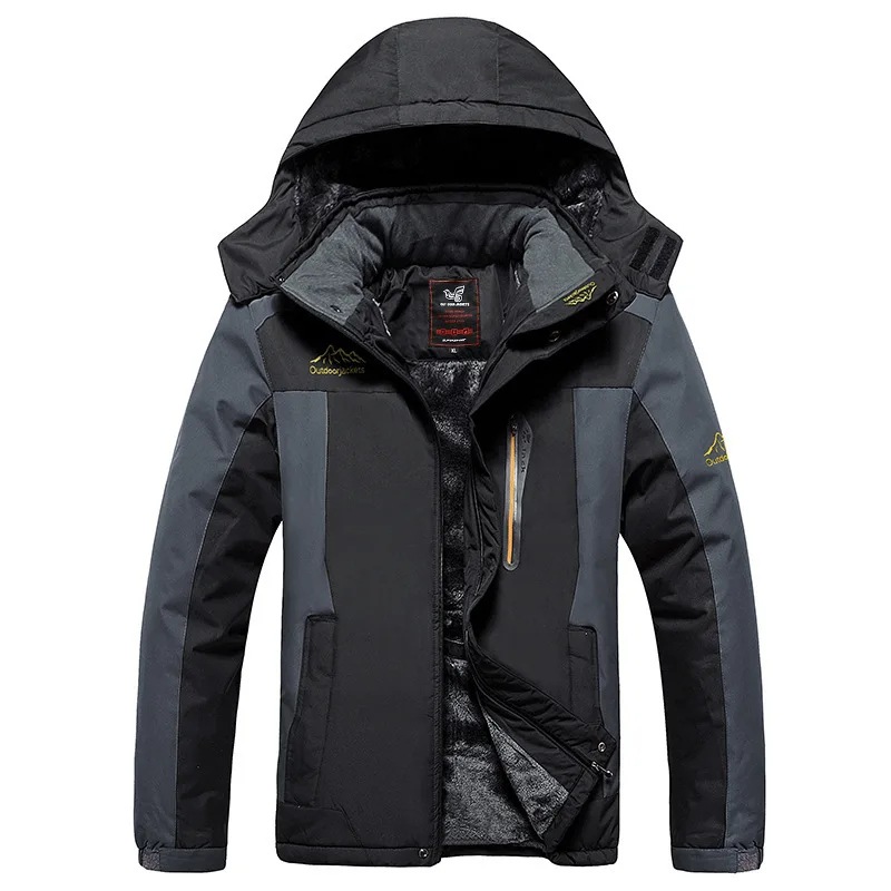 Chaqueta de algodón gruesa con forro polar para otoño e invierno, estilo casual, cálida, para hombre, talla extra grande, para actividades al aire libre. image 1