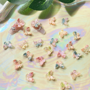 Popular Retro Gold-Melted Butterfly Nail Art Accessories Trendy Versatile DIY Earrings Nail Accessories Wholesale