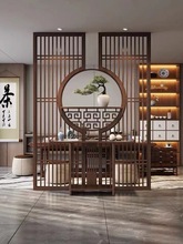 东阳木雕可定新中式实木花格仿古门窗屏风隔断背景墙入户现代mω