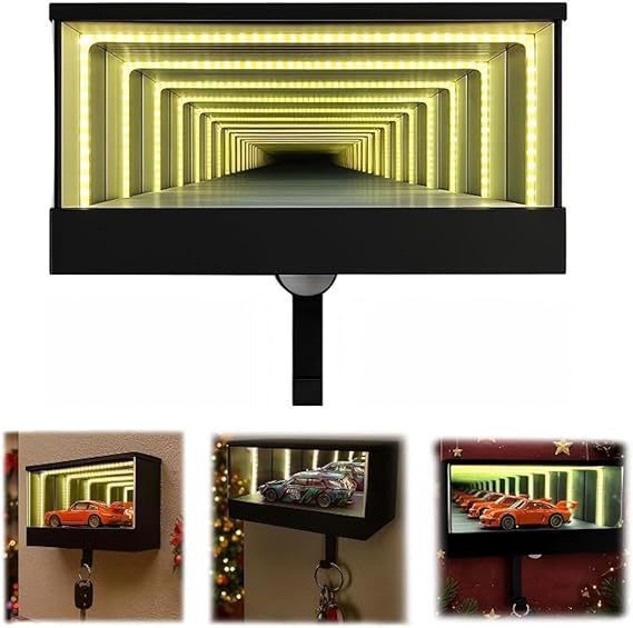 Explosión transfronteriza Infinity LED Garage Key Holder espejo profundo percha de llaves de garaje