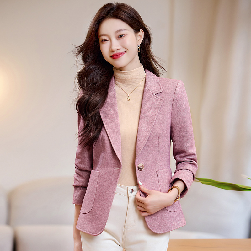 Woolen Small Suit Jacket Women's 2024 Autumn and Winter New Korean Style Elegant Casual Business Wear Short Suit Top