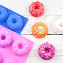 都比 6连不同花型甜甜圈 创意自制面包模 硅胶点心模具 DIY蛋糕模