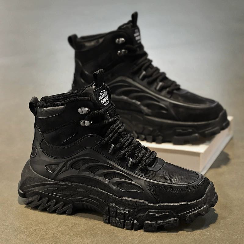 Ботинки Martens CH‑03 высокие на платформе, мужские, противоскользящие, износостойкие для осени