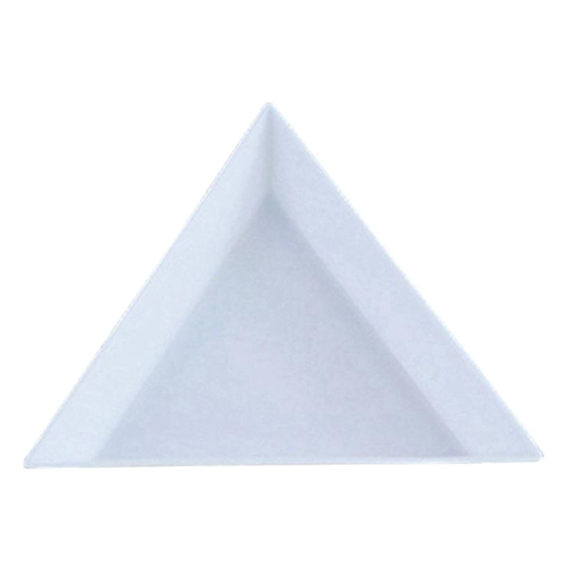 Herramientas de uñas triángulo placa blanco pequeño disco punto diamante decoración triángulo medición placa redonda Accesorios