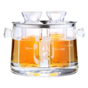 Factory wholesale Japanese-style glass yellow wine liquor hot wine warm wine pot household wine glass boiling wine insulation Net Red fast hand New