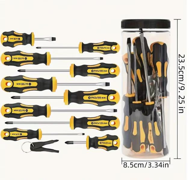 12pc 노란색 통조림 드라이버