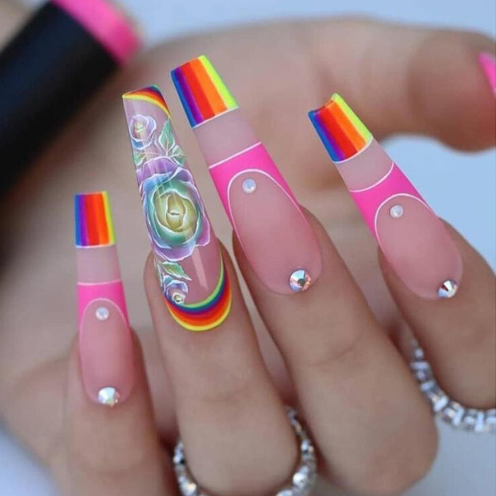 Ventas transfronterizas románticas de polvo de uñas, parches de uñas de lujo ligero, parches de uñas de atmósfera dulce y magnífica
