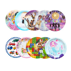 卸売り国境を越えたスポットアニメ誕生日パーティー印刷厚合集7インチ使い捨て皿