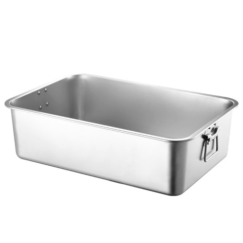 304 Large Stainless Steel Rectangle Sink Plate with Handle Commercial Large Serving Tray Cat Litter Box Fry Pan