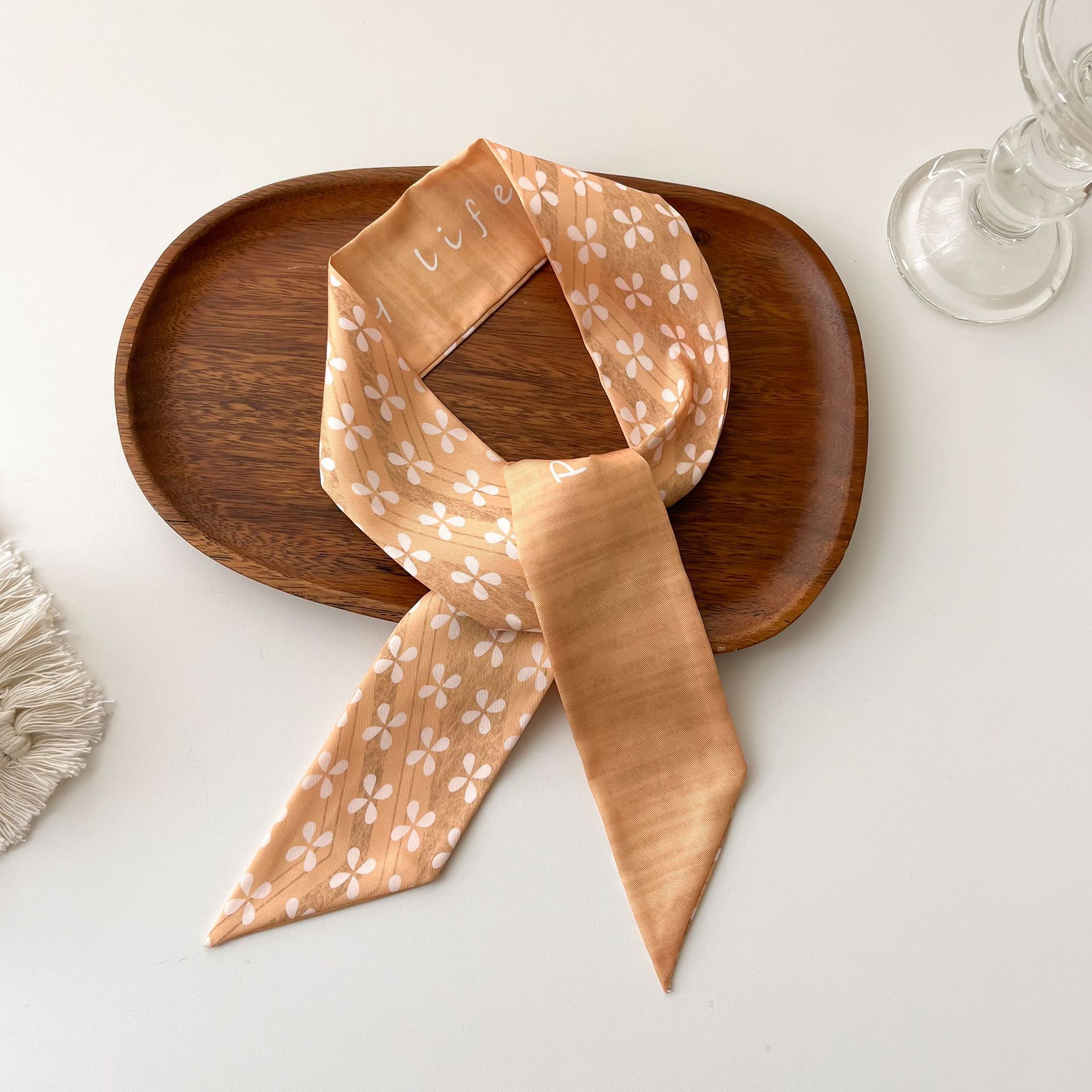 Foulard in seta da donna nastro decorativo per borsa e capelli_voghion.com