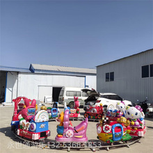 新款直徑5米10節10座卡通動物電動音樂發光定時軌道小火車游樂車