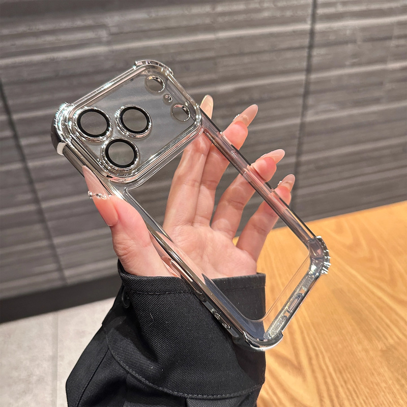 适用iPhone17promax手机壳电镀四角防摔苹果16镜头膜15软壳保护套|undefined