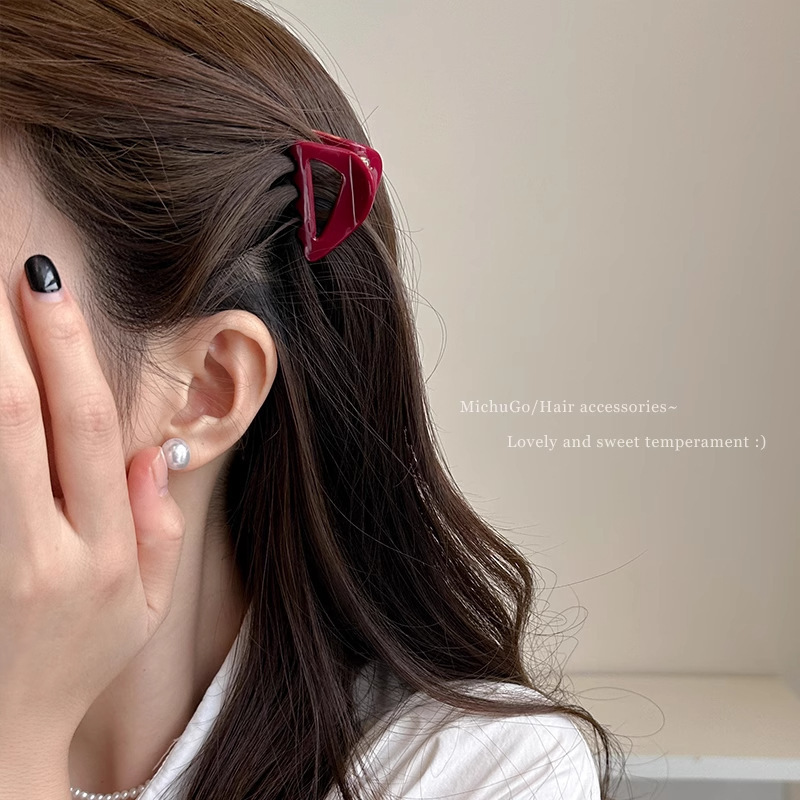 法式琥珀色醋酸抓夹女小巧精致发夹后脑勺半扎发小号鲨鱼夹子头饰|undefined