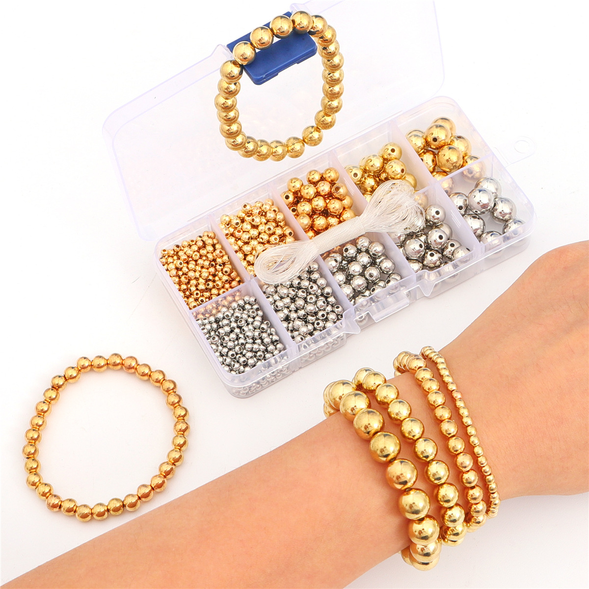 DIY Jewelry Accessories Classification 1 Set Diameter 4mm Diameter 6 Mm Diameter 8mm CCB Round Solid Color DIY Jewelry Accessories Beads
