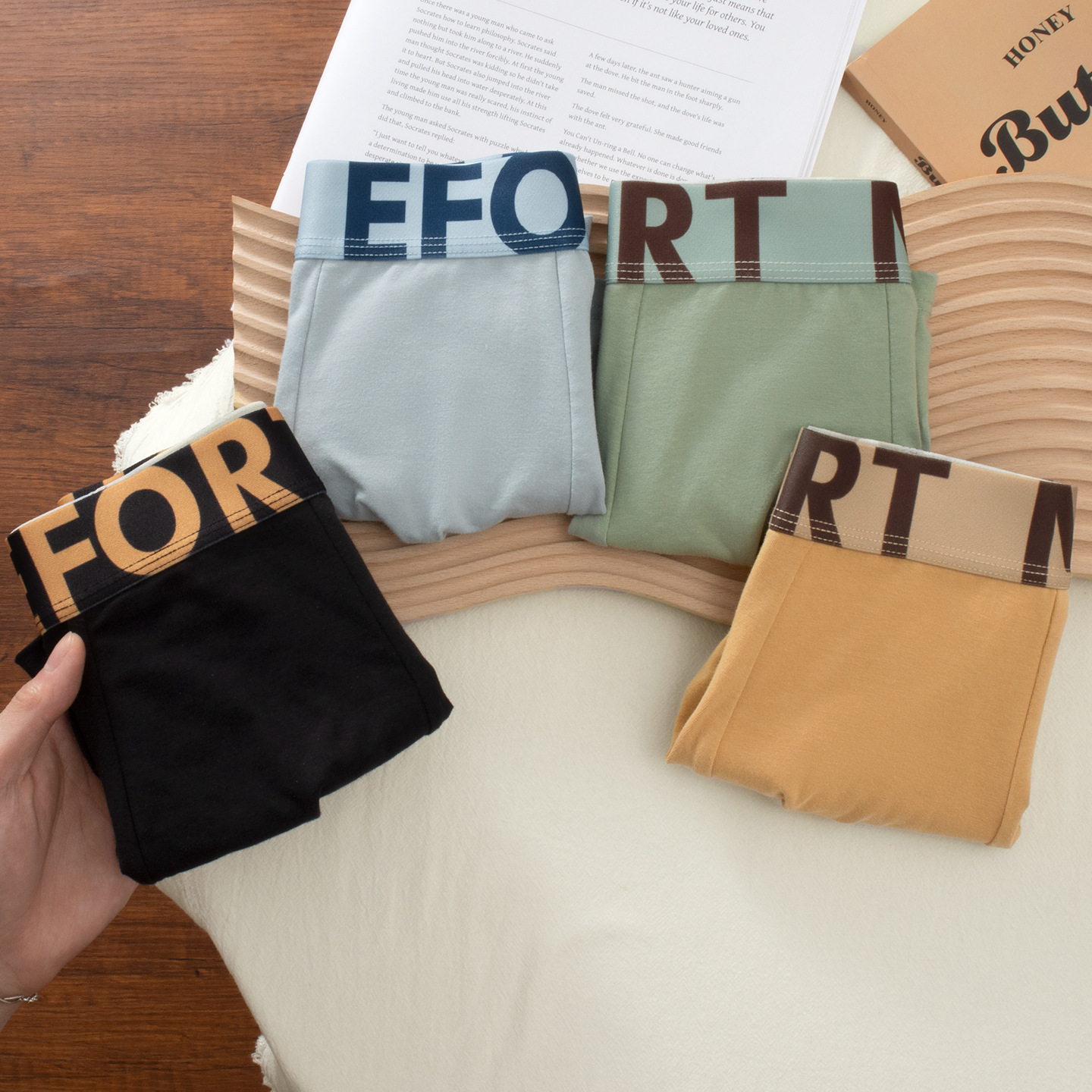 Pantalones de algodón para hombres Cordyceps antibacteriana entrepierna transpirable estilo personalidad letras quillones al por mayor