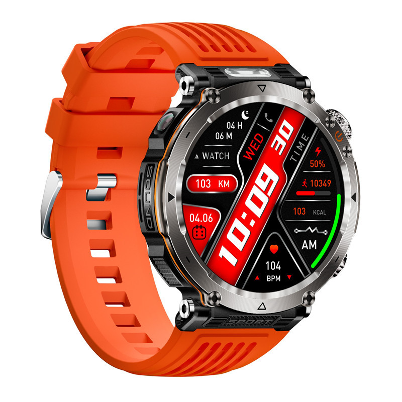 Outdoor Sports Smartwatch 1.71 Inch Touch LED Flashlight Compass Banknote Detector Bluetooth_voghion.com