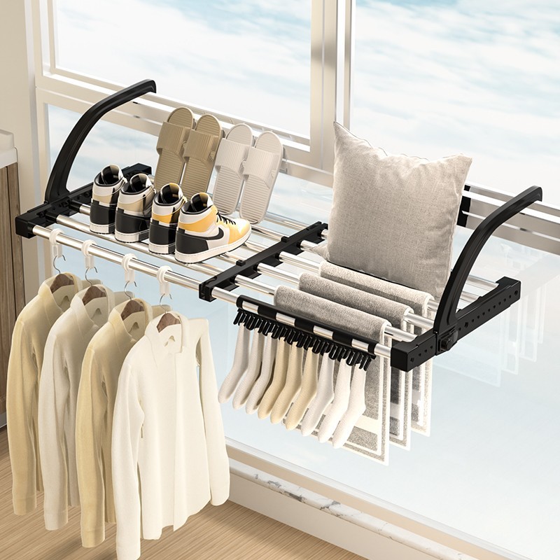 Balcony drying rack for socks and shoes, window radiator for drying clothes and drying shoes, window sill, sandal rack, window hook and guardrail wholesale