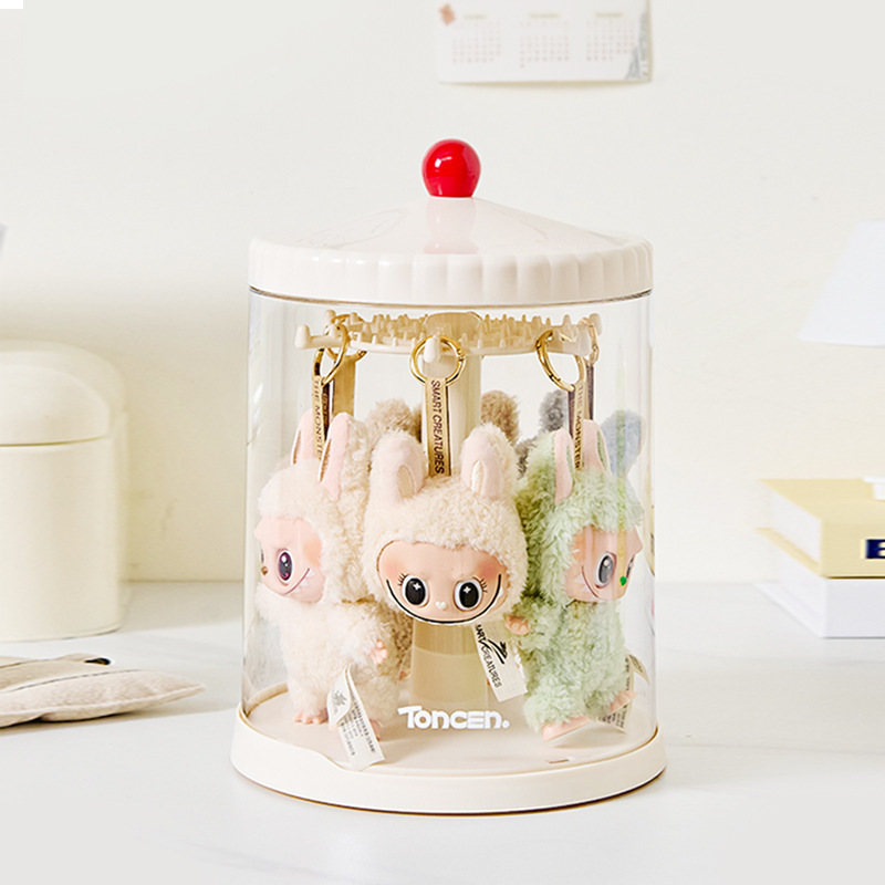 回転ブラインドボックス収納展示棚透明防塵手作り収納ボックスlabubuバブルマットモデル展示棚|undefined