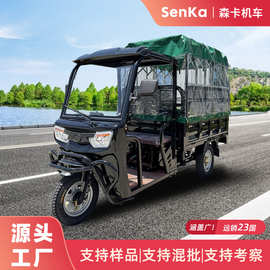 畅销新款电动三轮车新款客货两用载客出租车拉货封闭运输货运带棚