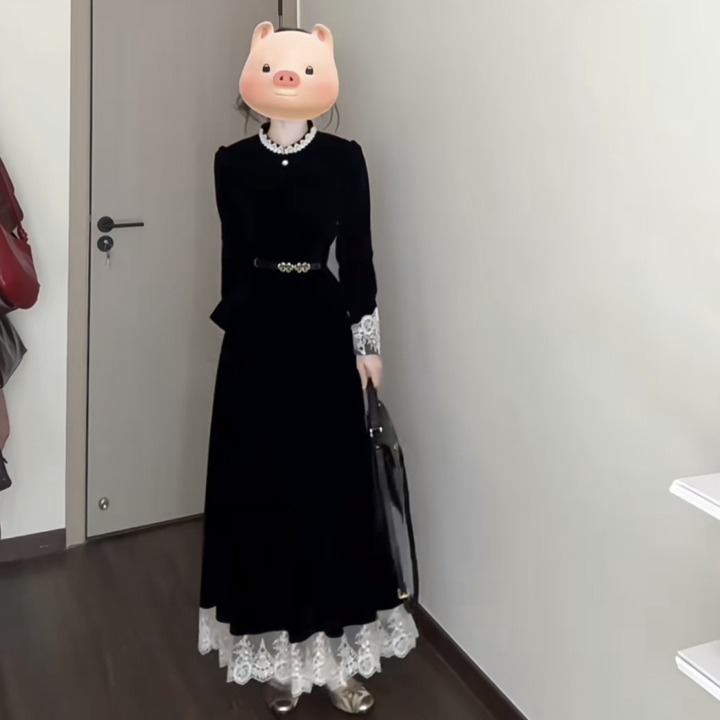 入秋一整套女装2025新款法式千金气质蕾丝拼接上衣半身裙两件套装|undefined
