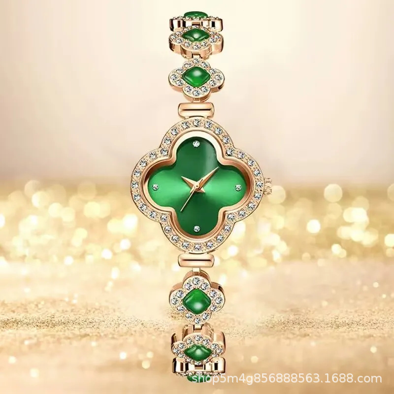 经典复古手表女士幸运花四叶草轻奢百搭时尚简约高档腕表