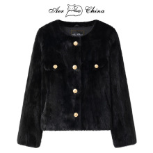 小香风貂皮大衣女皮草外套女款2025冬拼貂短款时尚减龄水貂小个子