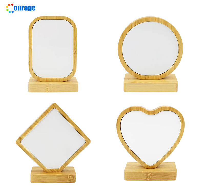 Modern Simple Bamboo and Wood Photo Frame Table Desktop Table Parent-Child Commemorative Ornaments Couple Gift DIY Commemorative Photo Frame
